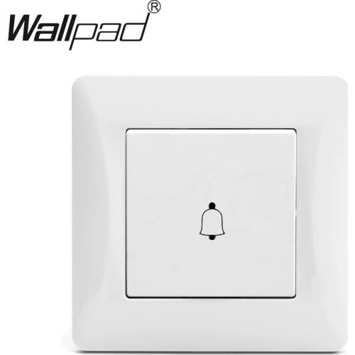 Doorbell Switch Wallpad White Luxury Plastic Panel EU Standard Door Bell Switch Reset Function Switch with Claws
