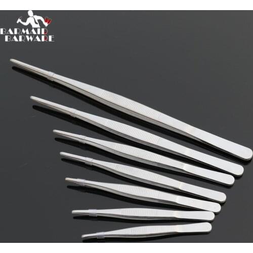 14/16/18/20/25/30cm Kitchen Cooking Medical Tweezers Stainless Steel Kitchen Seafood & bar Tweezer Food Tongs Tool Bar Accessory