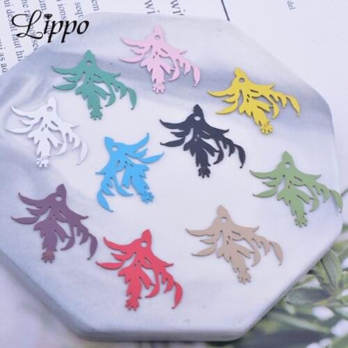 50pcs AC11387 21*23mm Brass Branch Shape Charms Painted Pendant DIY Earring