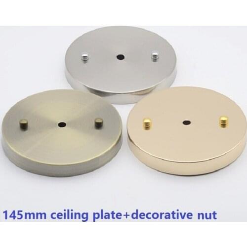 145x20mm chrome/Gold/bronze cord pendant light canopy vintage ceiling plate with decorative nut