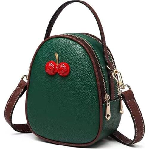 Casual Shoulder Bags for Women 2021 Fashion Cherry Applique Female Handbag Ladies Messenger Crossbody Bag Green Bolsos Mujer