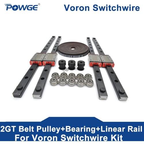 POWGE VORON Switchwire MOTION Kit GT2 LL-2GT RF 5Meters Open Belt 20Teeth 2GT pulley Linear Rail MGN12H Gates F695 2RS