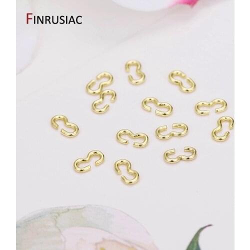 Jewellery Making Supplies 14K Gold Plated Two Open Ring Connector Clasps DIY Jewelry Components 100pcs/lot