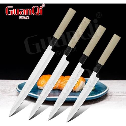 Professional Salmon Filleting Sushi Knife Japanese Sashimi Knife Stainless Steel Cleaver Santoku Knife Chef Cooking Cutter