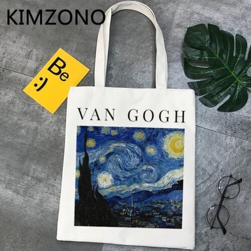 Van Gogh shopping bag shopper handbag canvas grocery eco shopper bag boodschappentas bolsas reutilizables sacolas