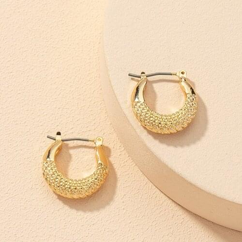 TARCLIY Fashion Geometric Alloy Small Hoop Earring Simple Irregular Metal Texture Ear Buckle Women Jewelry Accessories 202103