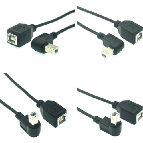 1PCS Right Angle USB Type B male to USB B female Printer new Extension Sync Cable Cord 0.25M