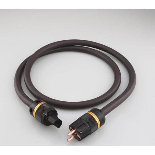 Viborg VP1606 OFC RISR 6MM square AC Power cord Cable With Gold Plated EU Power plug for amp cd