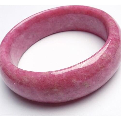 Inner Diameter 56mm Just One Top Quality 100% Natural Stone Rose Rhodonite Fashion Women Femme Love Crystal Bangles