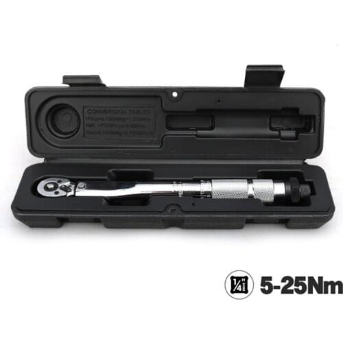 1/4" 5-25NM Preset Adjustable Torque Wrench Plowshare Torsion Wrench Handheld Spanner Repairing Tool