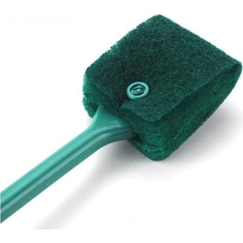 1Pcs Aquarium Tank Cleaner Supplies Double-sided Brush Fish Algae Long Handle Sponge Cleaning Aquarium Accessories