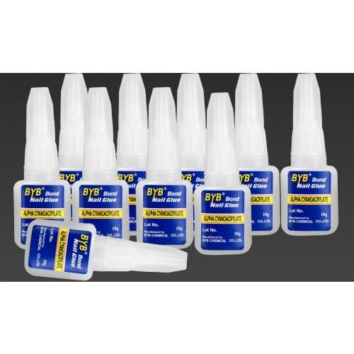 10 Pcs/Set BYB Nail Glue With Brush For Rhinestones Nail Art Decoration False Tips Beauty Manicure Tools