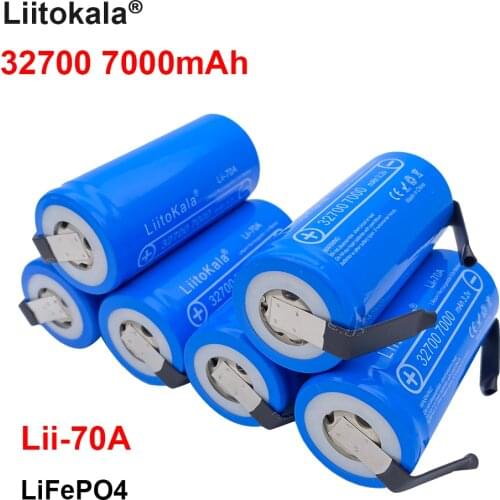 10pcs LiitoKala Lii-70A High power 3.2 V 32700 7000mAh battery LiFePO4 35A 55A Continuous Discharge battery+Nickel Sheets