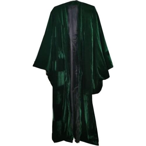 2021 Professor Minerva McGonagall Cosplay Costume Dress with Green Cape Velvet Role Play Cloak