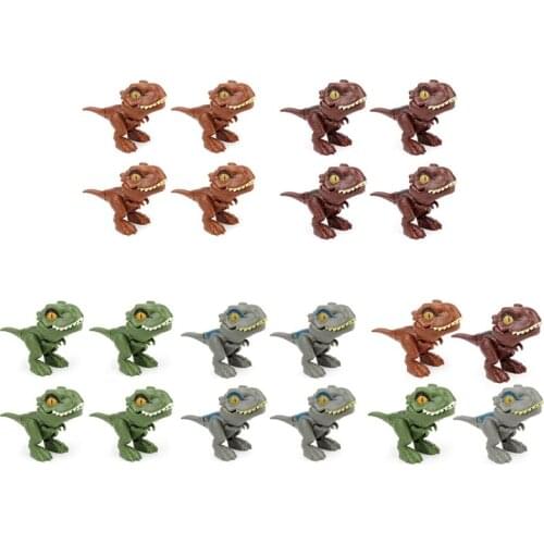 4 Pcs Various Plastic Dinosaur Doll Figures Cute Simulation Tyrannosaurus Egg Toy Simulate Dinosaur Shape Joint Movable Toy