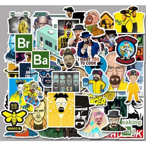 50pcs/pack Breaking Bad Classic TV Show Hot Sale Stickers For Refrigerator Car Helmet DIY Gift box Bicycle Guitar Notebook