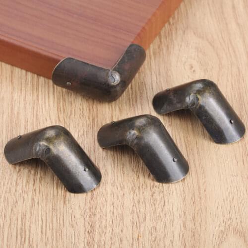 4Pcs Antique Corner Decorative Protectors Angle Legs Wood Box Corner Brackets Decor Cover Zinc Alloy Corners w/Nail 40*25mm