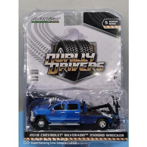 Greenlight CARS 1/64 2018 Chevrolet Silverado 3500HD wrecker Car collection version of the car model toy gift