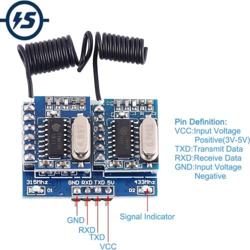 Wireless Decoding Module RF Remote Control Switch Dual Frequency 315M 433Mhz Receiver UART Wireless Controller DC 3V-5V