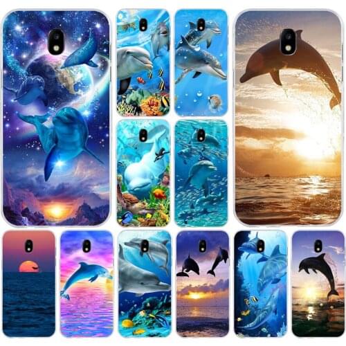 125H ocean dolphin Dance And Jumping Soft Silicone Tpu Cover phone Case for Samsung j3 j5 j7 2016 2017 a3 2016 a5 2017 a6 2018