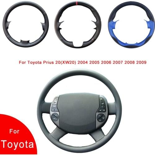 Breathable Punch Hand-Stitched Artificial Leather Car Steering Wheel Cover For Toyota Prius 20(XW20) 2004 2005 2006 2007-2009