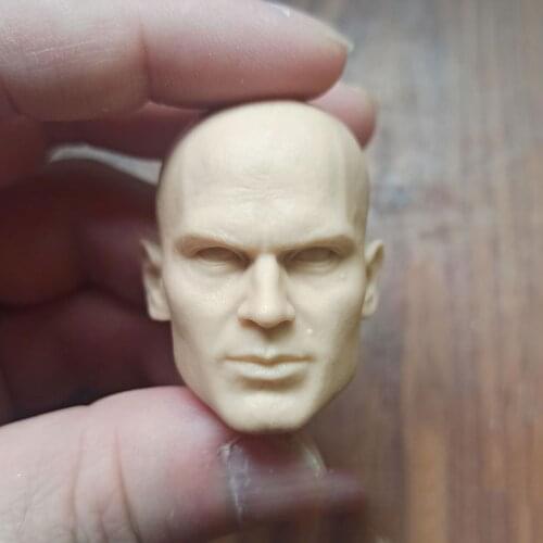 Hot Sales 1/6th Male Shooting Game Hitman47 Head Sculpture White Unpainted Model For Usual 12 inch Doll Collect