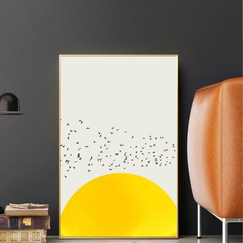 Small Fresh Nordic Simple Thousand Birds Abstract Canvas Painting Posters and Prints Wall Art Picture for Living Room Home Decor