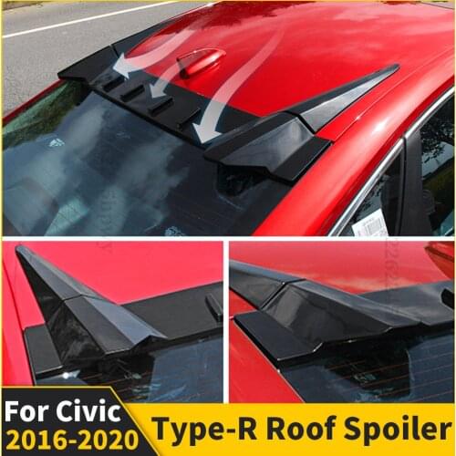 Diffuser Body Kit Decoration Roof Rear Spoiler Wing Carbon Fiber Sport Boot Lip Tuning For Honda Civic 2016 2017 2018 2019 2020