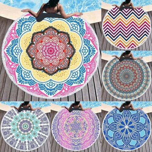 Dreamcatcher Summer Round Beach Towels Bohemian Bath Shower Towel Circle Swim Yoga Picnic Mat Bikini Cover Up serviette de plage