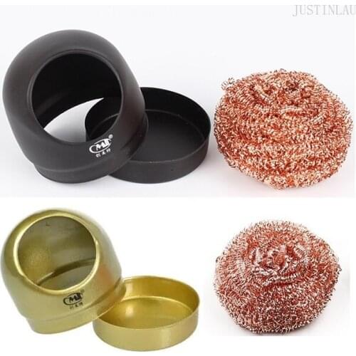 Metal Wire With Stand Set Welding Desoldering Soldering Solder Iron Tip Dross Cleaner Cleaning Steel Ball Mesh Filter Tin