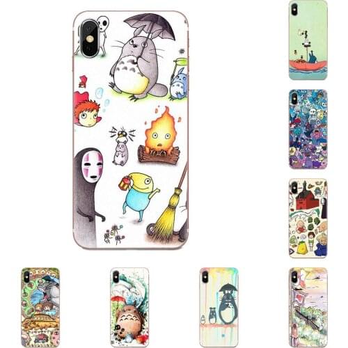 Soft Phone Case Cover For Samsung Galaxy S9 S10 S20 Plus Ultra S6 S7 S8 Edge Plus Kawaii Ghibli Doodle Design