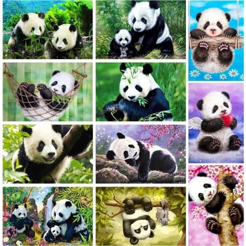 New 5D DIY Diamond Panda Full Square Drill Animals Diamond Embroidery Sale Cross Stitch Kit Home Decoration Art Painting Gift