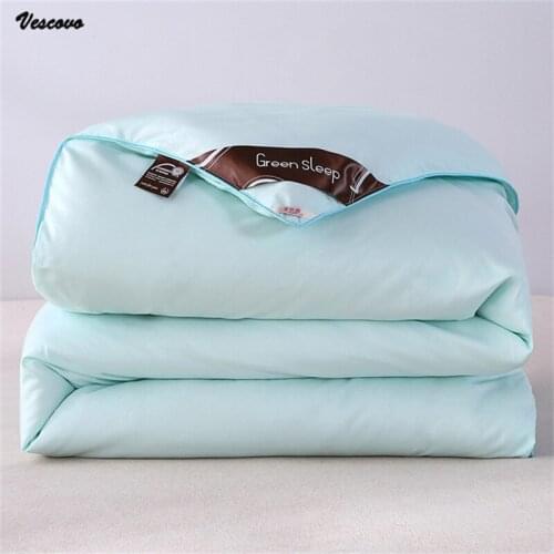 VESCOVO mulberry silk quilts chinese silk duvet insert summer/winter comforter for queen king bed