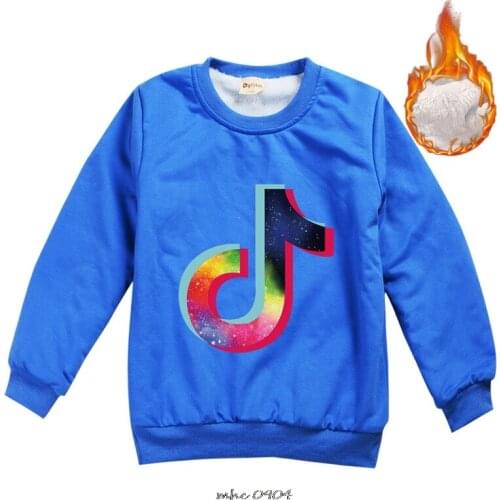 Baby Boys Tik Tok Clothes Kids Winter Warm Sweatershirt Toddler Girls Blouse Tops Childrens Sweater Velvet Fur Clothing