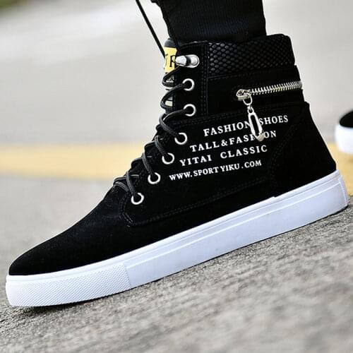 Autumn and winter high-top shoes Korean mens shoes student canvas shoes mens casual shoes trend wild tide shoes boots Big SIZE