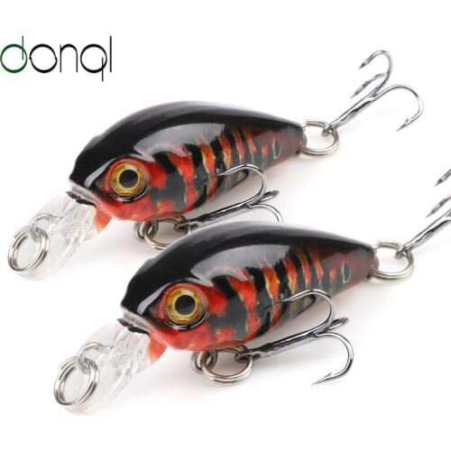 DONQL 2pcs Minnow Fishing Lure Wobbler Crankbaits 4.7cm 4g Artificial Hard Swimbait With Treble Hook Carp Fishing Lures Tools