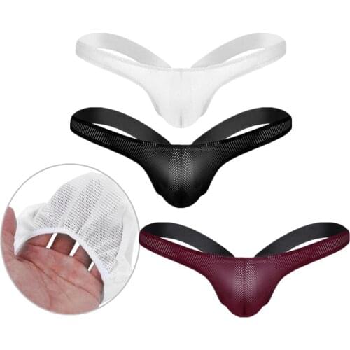 Sexy Mens Mesh See Through Briefs Stretchy Open Back Panties Jockstrap Bikini G-string Thong Underwear Underpants