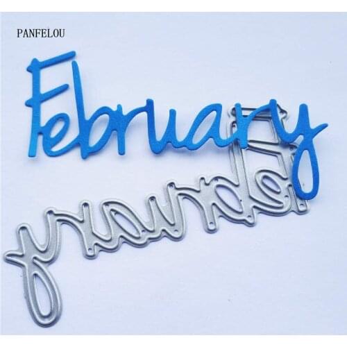PANFELOU Words February paper die cutting dies metal craft Scrapbooking/DIY Easter wedding Embossing mould cards