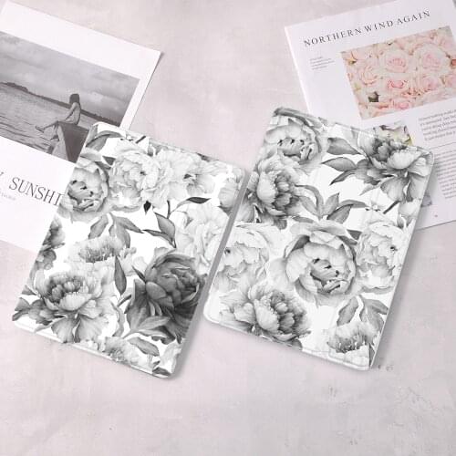 Sketch Flowers For iPad 10.9 inch Air 4 2020 5th 6th 10.2 8th Generation 12.9 inch Pro 2018 Mini 4 5 Smart Case Con Portamatite