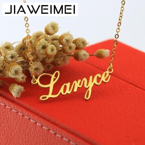 Personalized Jewelry for Women Girl Gold Chain Name Plate Necklace Custom Letters 925 Sterling Silver
