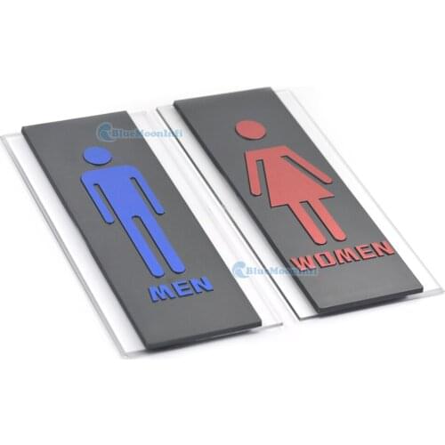 1/2 pair 232mmx110mm Wall Stickers Toilet Door Sign Restroom Acrylic Men Women Washroom Modern Signage Plaque