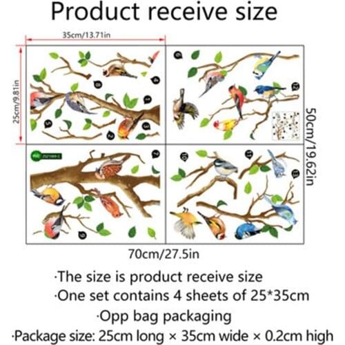 1*Set Of Wall Sticker 50*70cm Bird Tree Branch Wall Stickers Decal Kid Nursery Baby Decor Office Background