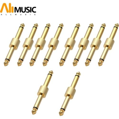 10Pcs 6.35mm guitar effect pedal connector Audio adaptors connecting jack gold/Silver guitar pedal connector