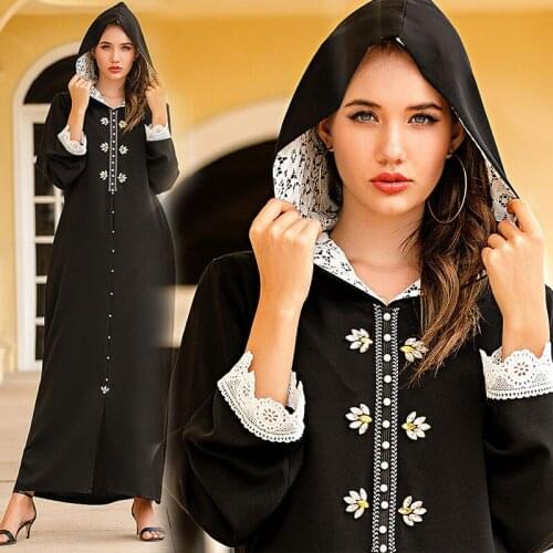 2021 Abayas for Women Fashion Muslim Dress Solid Color Modest Islam Clothes Kaftan Moroccan Hoodie Turkish Womens Clothing
