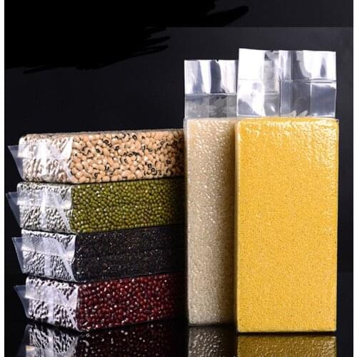 500pcs/lot Transparent plastic rice grain packaging bags food grade vacuum bag large pouch kitchen storage pocket organzier