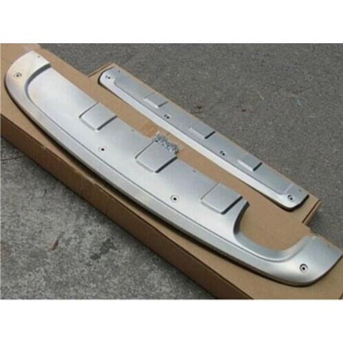 Free shipping 2 pcs Front Stainless Steel Chrome Rear Bumper Guard Protector Skid Plate for Tiguan 2013 2014 2015