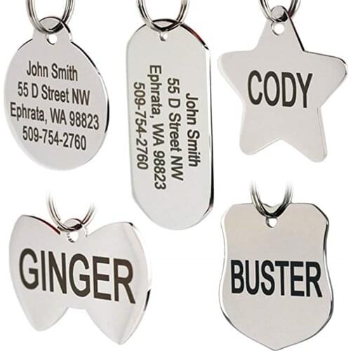 Dog Tag Personalized Pet Puppy Cat ID Tag Engraved Custom Dog Collar Accessories Customized Address Name Tag for Dogs Cats