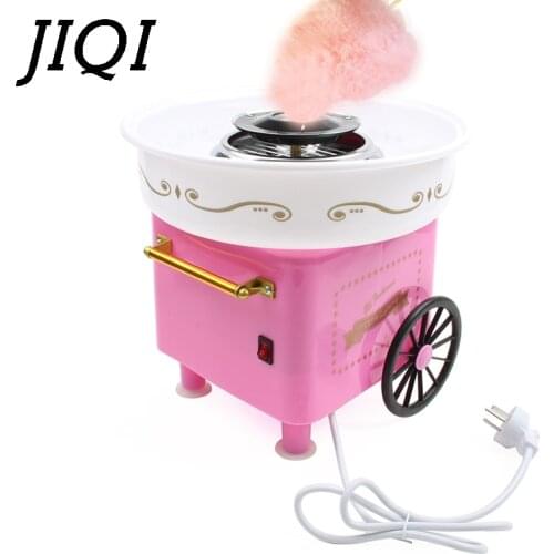 JIQI Electric DIY Sweet Cotton Candy Maker Mini Portable Fancy Sugar Floss Marshmallow Machine 450W Kids Gifts Party EU US Plug