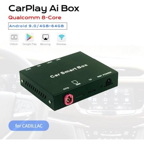 Exploter Ai Android Box for XT5 XT6 ATS ESCALADE Adding Android 9.0 OS Wireless CarPlay Qualcomm 8-Core 4GB+64GB Mifi Dual BT
