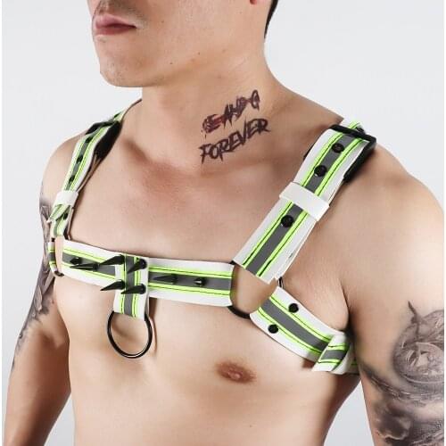 Fetish Wear Erotic Bdsm Bondage Leather Harness Men Rivet Body Chest Harness Boys Suspenders Belt Gay Sexy Cosplay Costumes